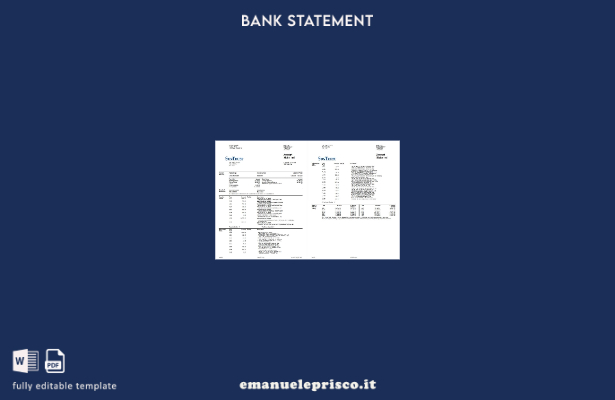 modello word delle pagine dell'estratto conto bancario USA SunTrust in stile ver